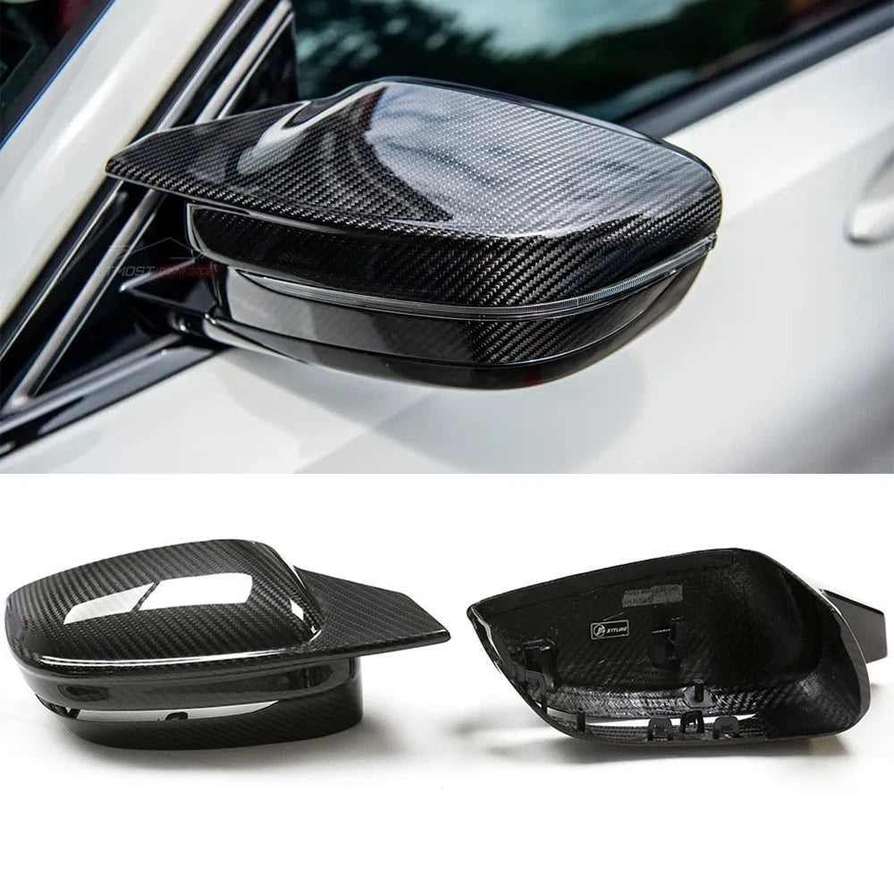 M3-Style Dry Carbon Fiber Mirror Cap Cover for 5-Series G30, 8-Series G14 G15
