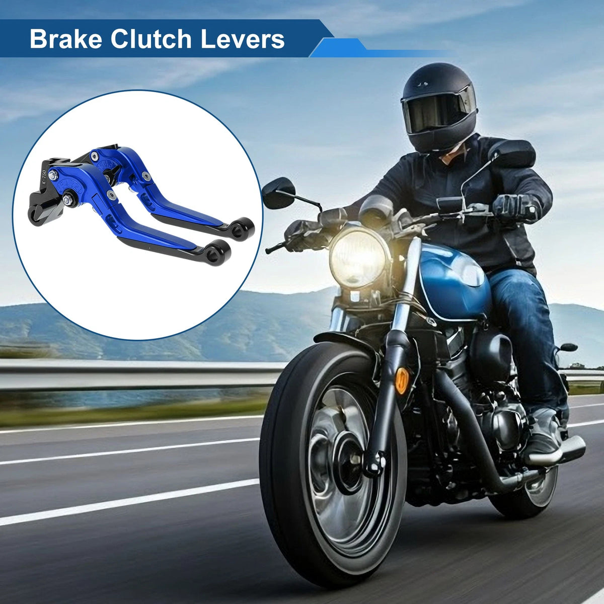 Short Long Brake Clutch Lever for Kawasaki Ninja 650R (2009–2016) Blue Black
