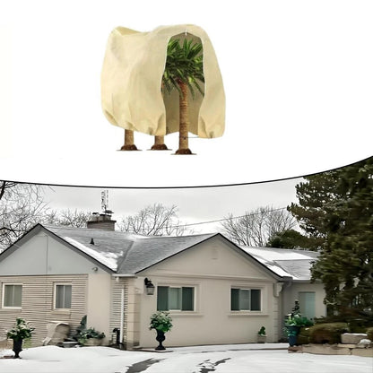 Winter Protective Cover for Plants with Zipper and Drawstring