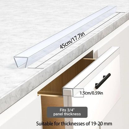 Set of 4 Easy Install Edge Guards for Cabinet Doors (Scratch Prevention)