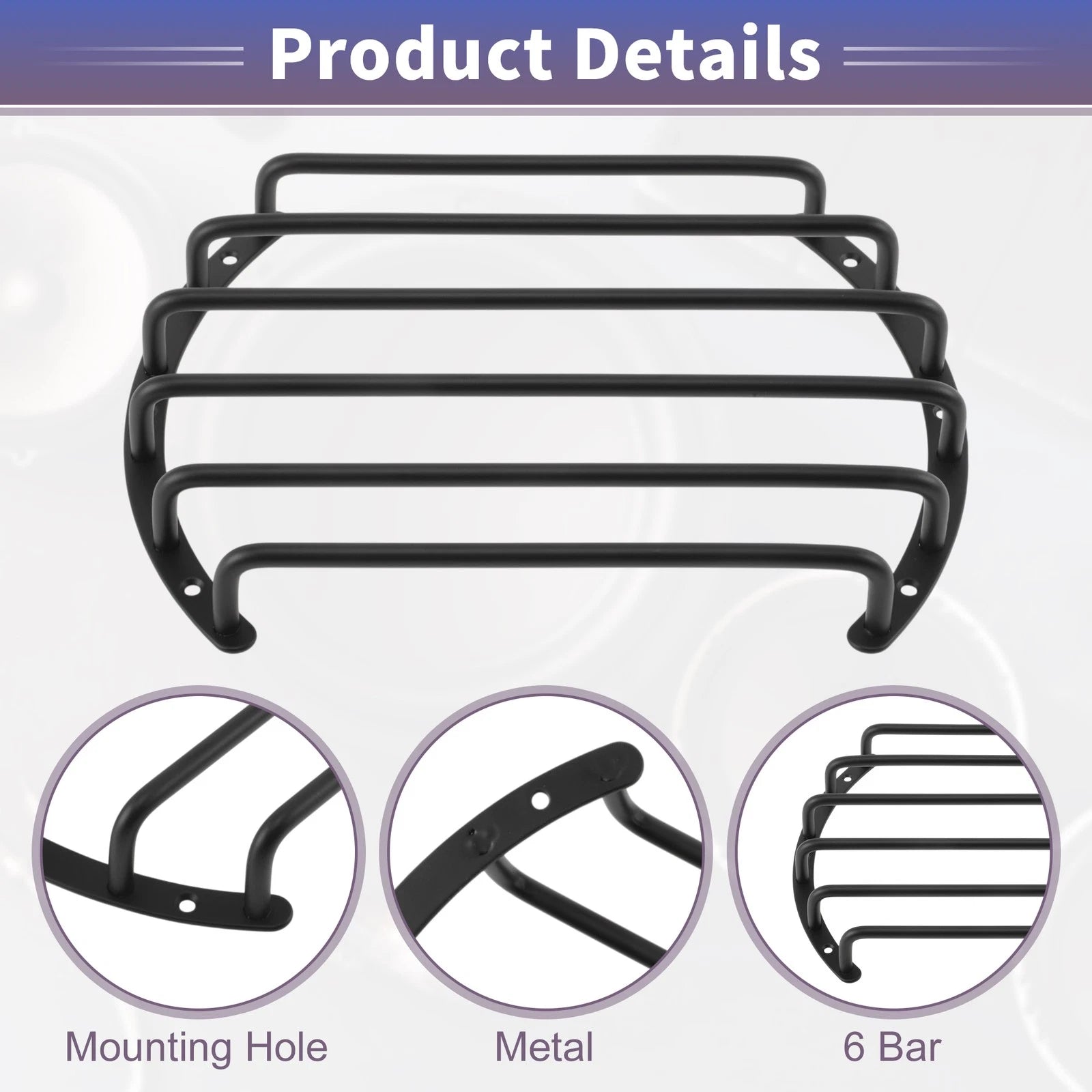 8" Speaker Grill Covers for Universal Fit (1pc) - Black