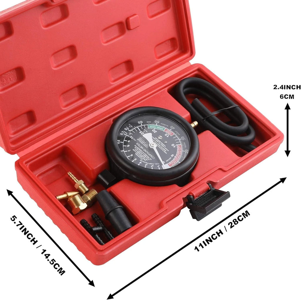 Carburetor Intake Manifold Vacuum Fuel Pump Pressure Tester Gauge Kit