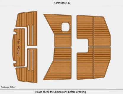 EVA Foam Faux Flooring Mat for Northshore 37 Swim Platform Cockpit