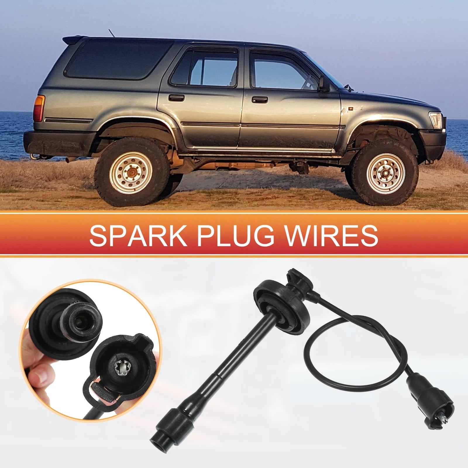 Ignition Spark Plug Wire Set Replacement for Toyota Corolla Chevrolet Prizm (4pcs)