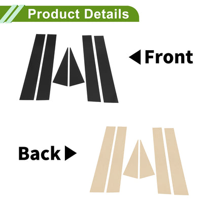 Set of 6 Pillar Window Trim for Chevy Captiva (2006–2015) Black