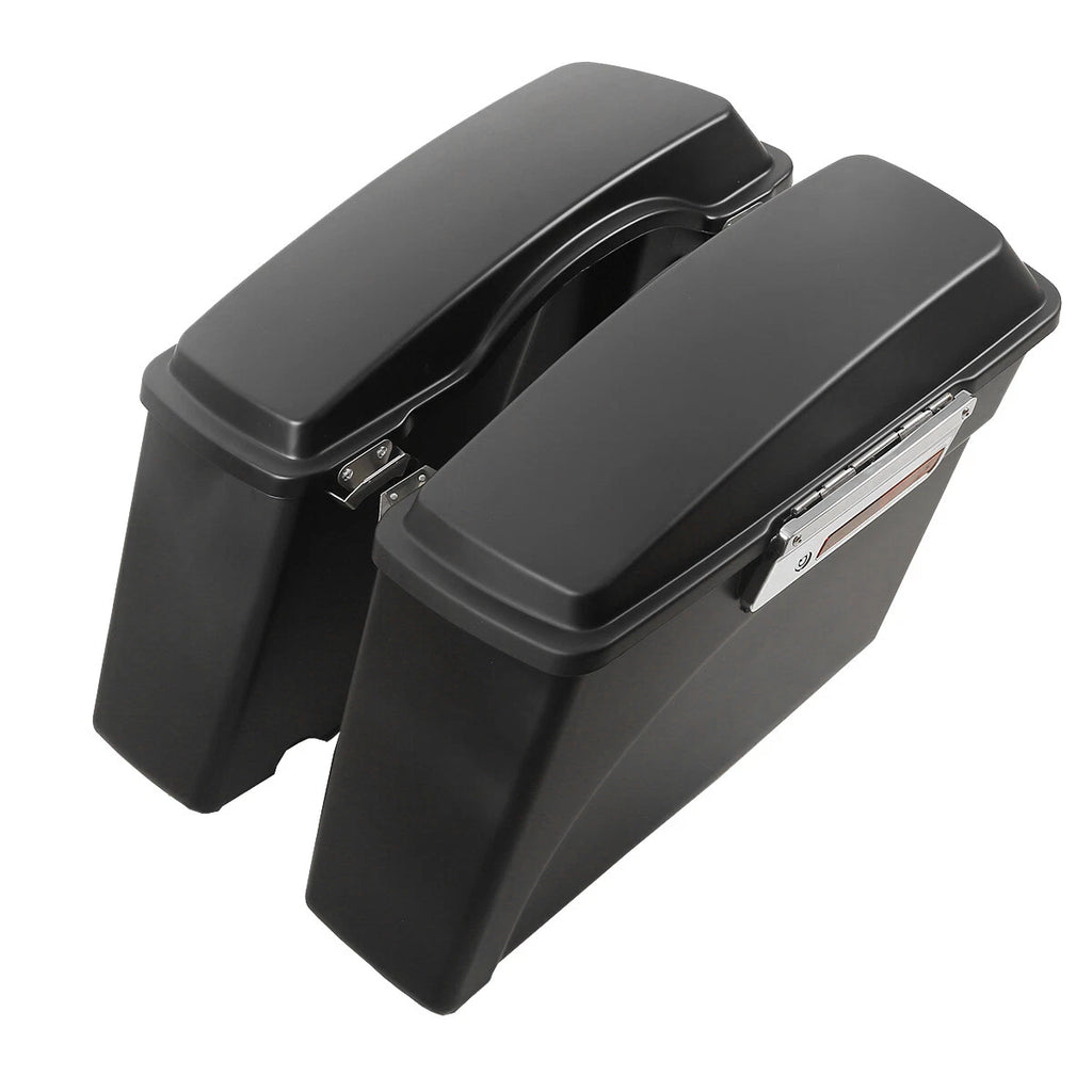 Matte Black Hard Saddlebags & Conversion Brackets for Harley Softail (1986–2017)