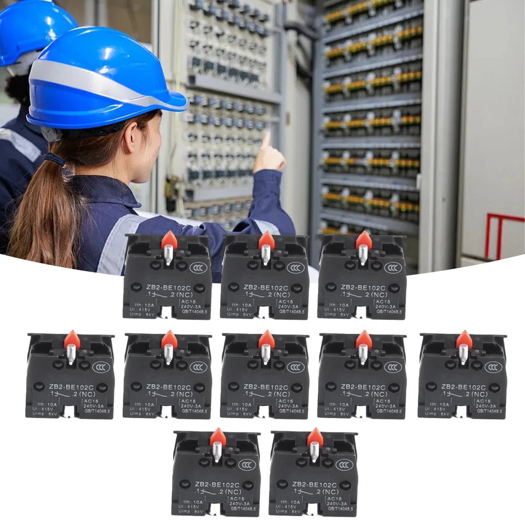 10PCS Push Button Joystick Switch ZB2 BE102C 10A 600V Normally Closed