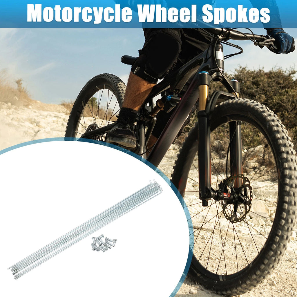 Bicycle Spokes J Bend 290mm Galvanized 12 Pack for 11mm Wheel Nipple Kit