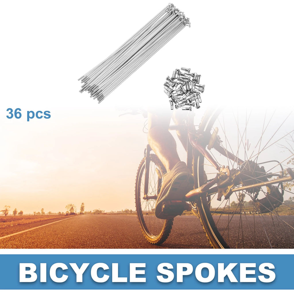Bicycle Spokes 14G 180mm Carbon Steel Replacement Set for Mountain Bikes (all years)