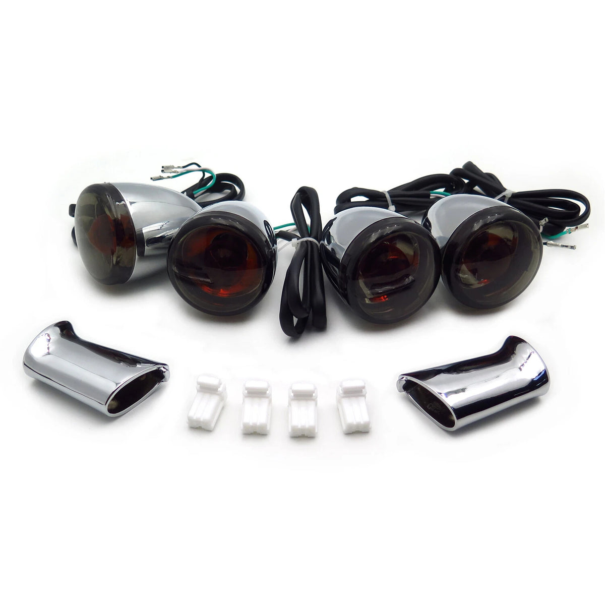 4X Chrome Turn Signal Lights for Harley Sportster Iron 883 (2004–2023)
