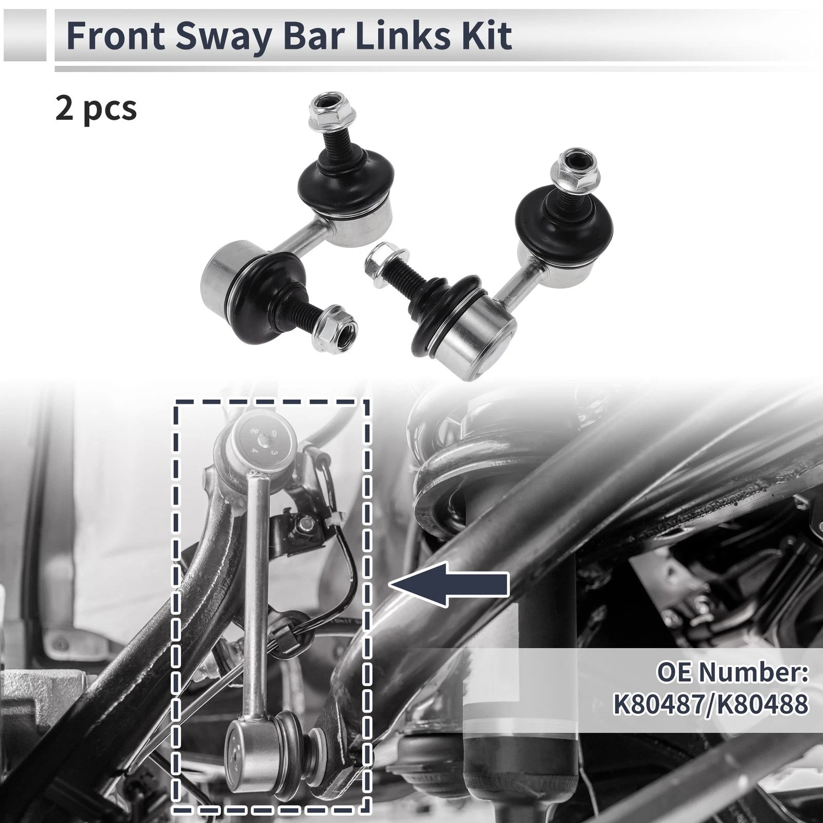 Front Stabilizer Bar Links No Bushing for Acura RSX 2002–2006