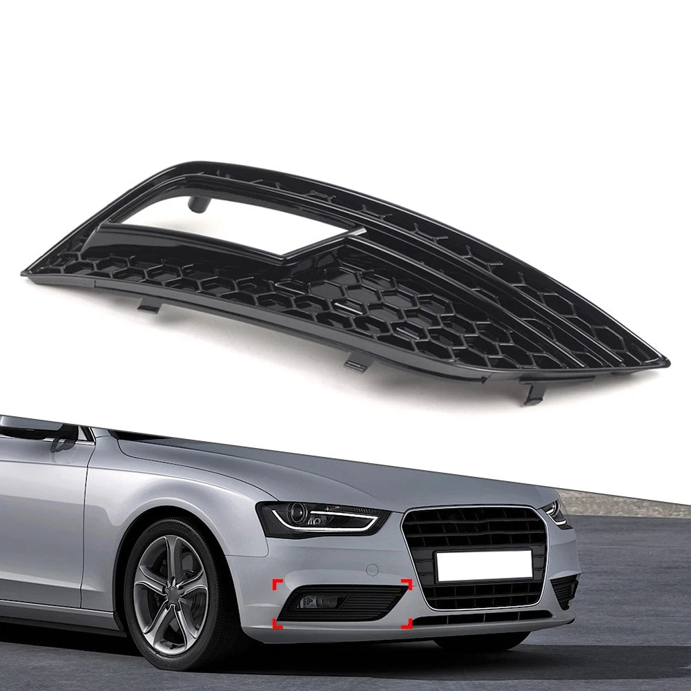Fog Light Grille Cover Right Side for Audi A4 (2013–2016) Glossy Black