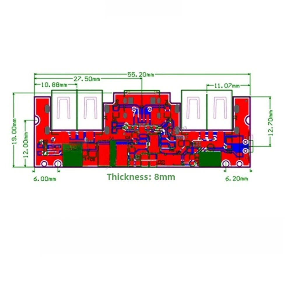 Power Bank Mainboard PCB for Custom Power Solutions (5.53 x 1.9 cm)