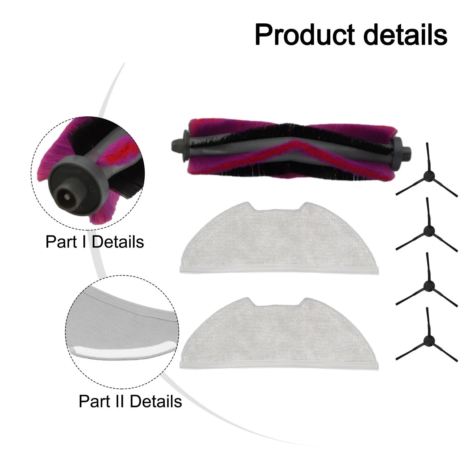 Main Roller Brush and Mop Cloths for Eureka E20 Plus