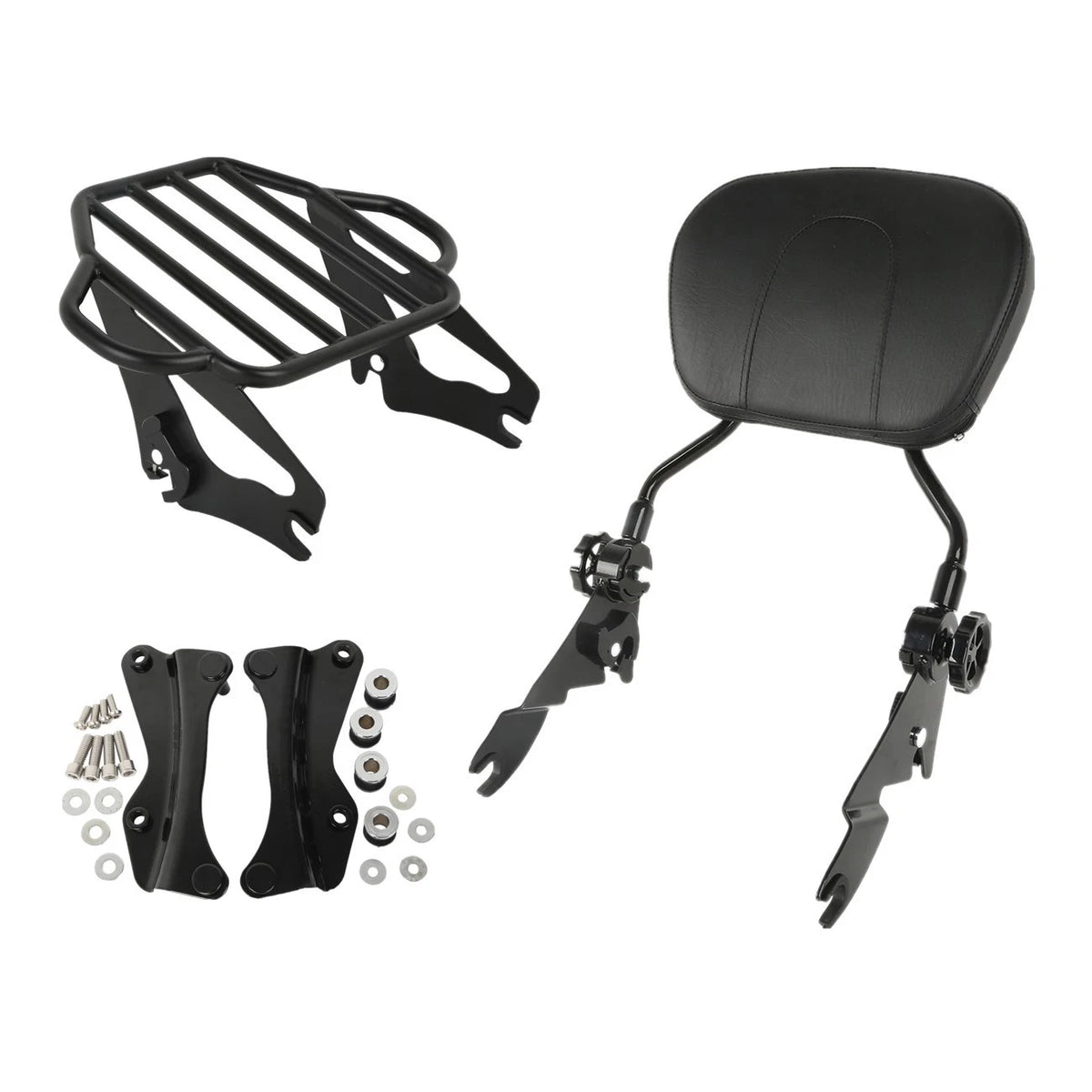 Backrest Sissy Bar Luggage Rack & 4 Point Docking for Harley Touring (2014–2024)
