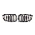 2X Front Bumper Grille for BMW M3 E92 E93 (2007–2013) Black Silver ABS