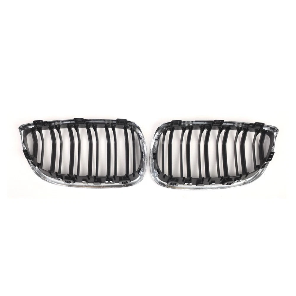 2X Front Bumper Grille for BMW M3 E92 E93 (2007–2013) Black Silver ABS