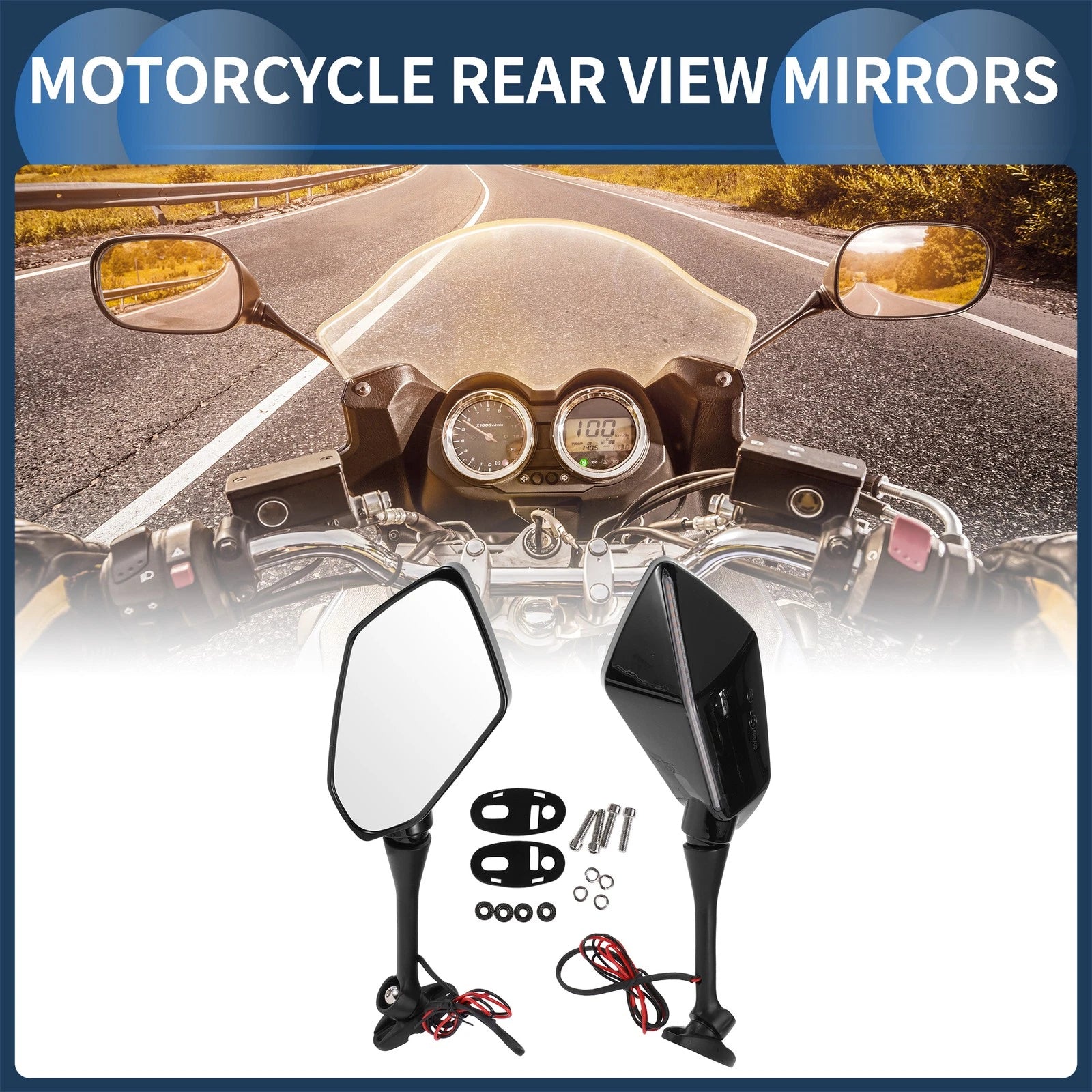 Rear View Mirrors Replacement Set for Suzuki GSX-R600 GSX-R750 (2003–2017)