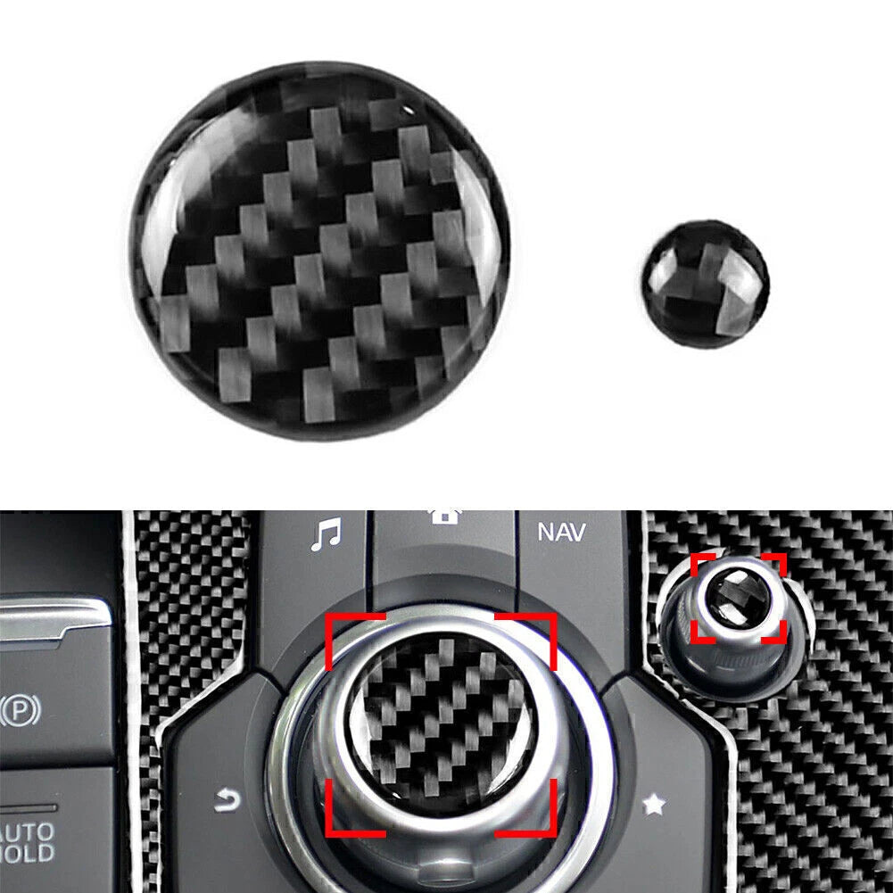 Carbon Fiber Interior Volume Button Trim for Mazda 3, 6, CX-5, CX-9 (2016–2021)