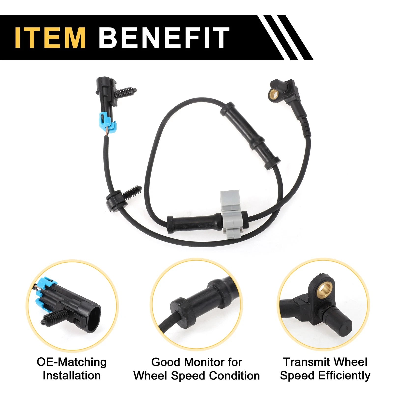 ABS Wheel Speed Sensor for GMC Sierra 2500 HD (2007–2010) 1 Pc Front Left Right