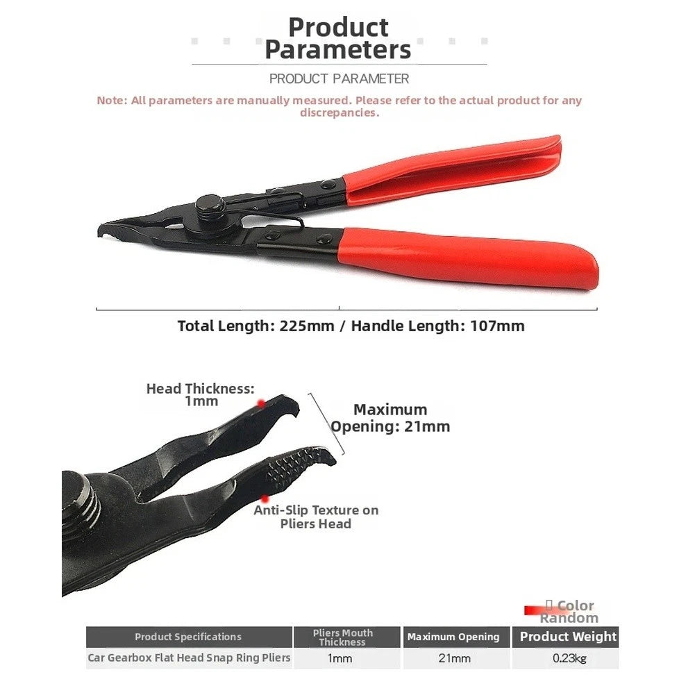 Flat Head Circlip Pliers for External Snap Rings (21mm Opening)