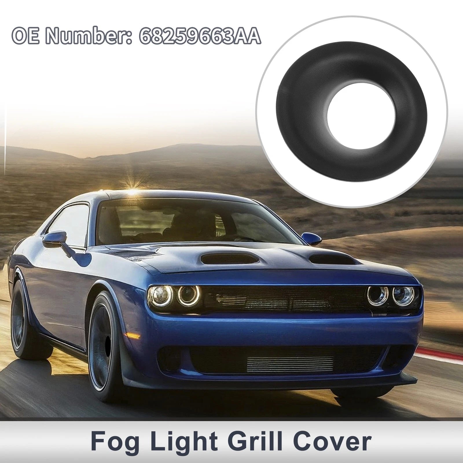 Fog Light Grill Front Left for Dodge Challenger (2015–2022) Replacement