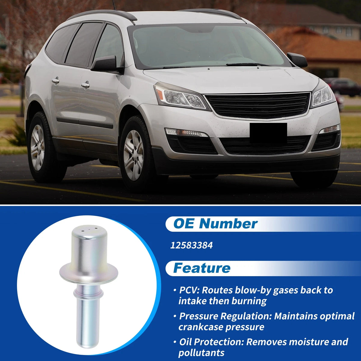 PCV Valve Replacement for Chevrolet Camaro Caprice Equinox Impala Malibu (2005–2019)