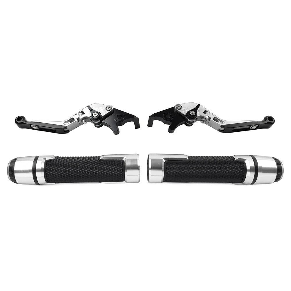 Silver Extendable Brake Clutch Levers Set for Aprilia Tuono V4 (2011–2023)