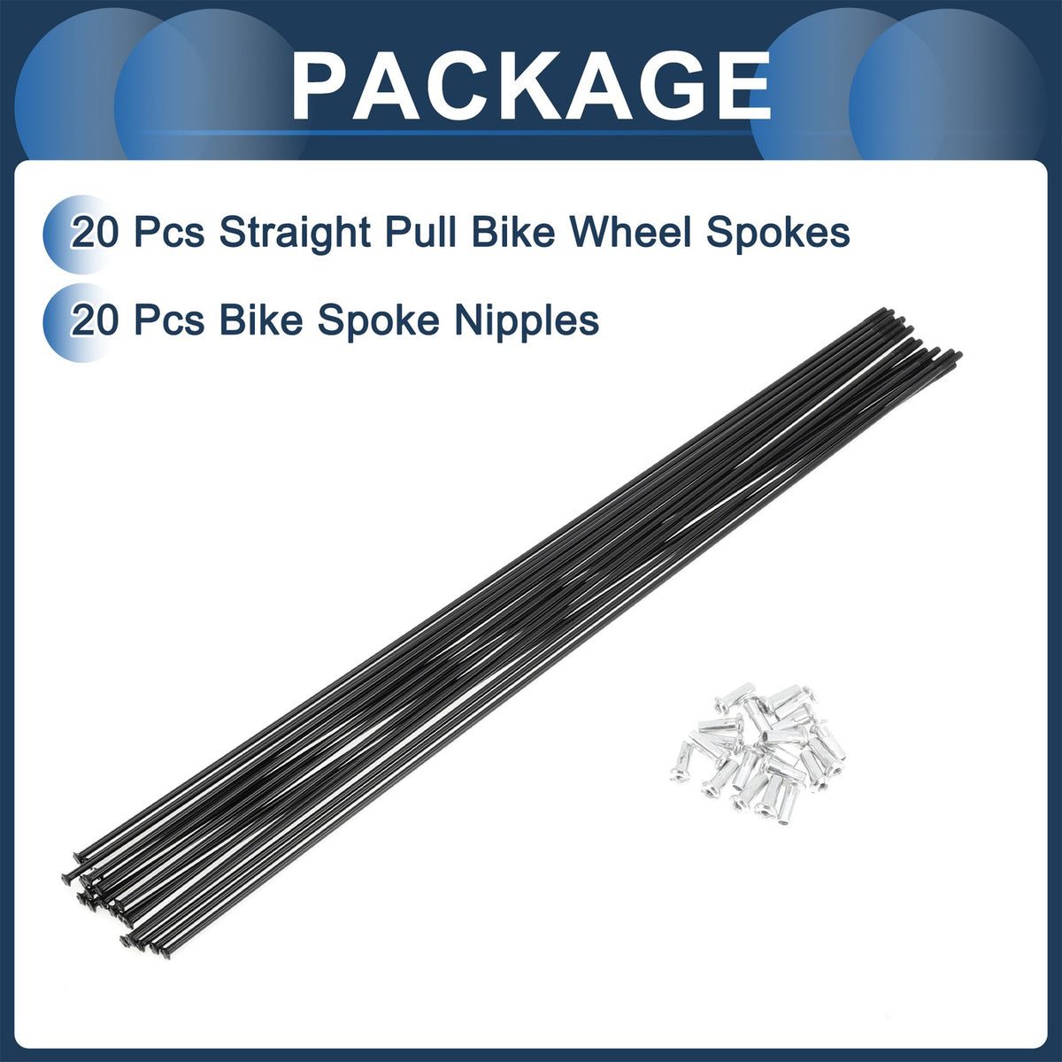 Bicycle Spokes 277mm Straight Pull Replacement Set for 14G Wheel (2000–2010)