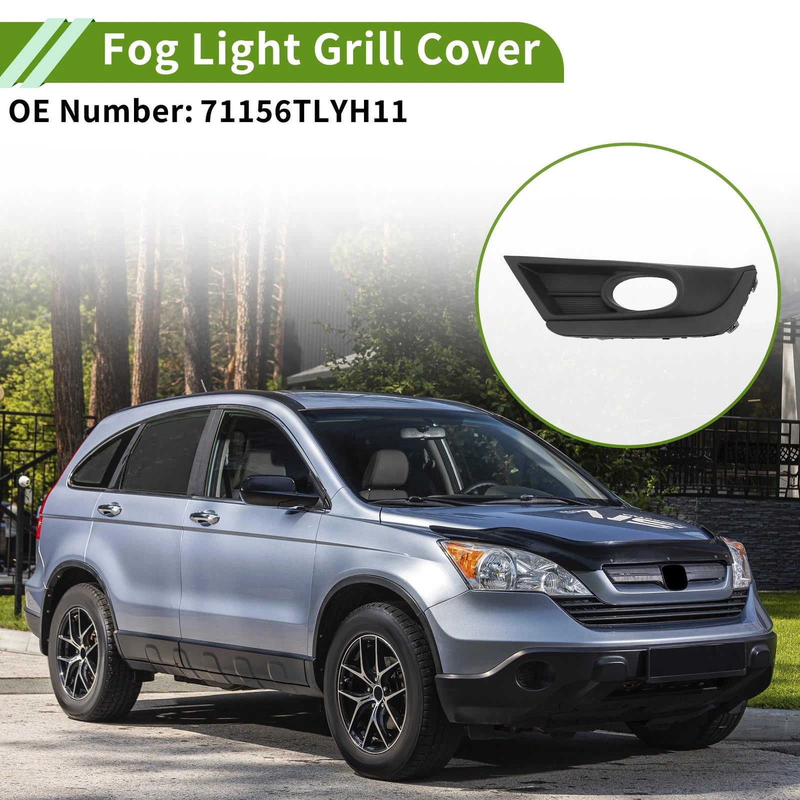 Left Front Fog Light Grille for Honda CR V (2016–2019) Black Replacement