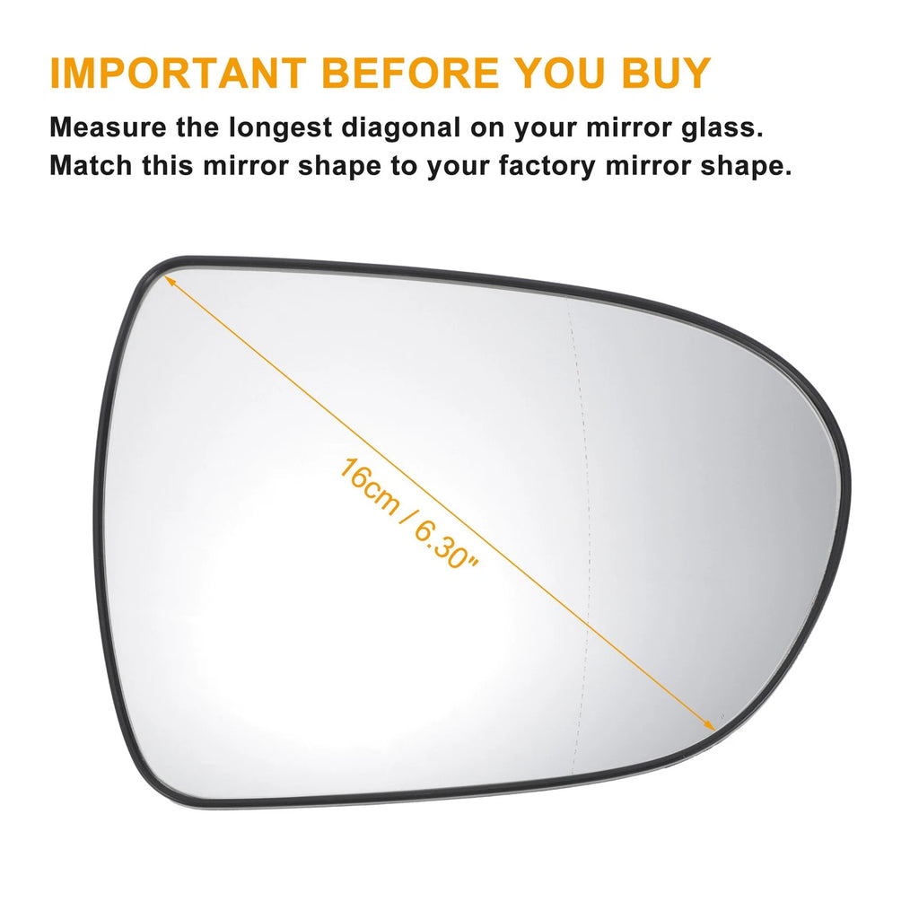Right Side Mirror Glass Heated Replacement for Hyundai i40 (2012–2020)