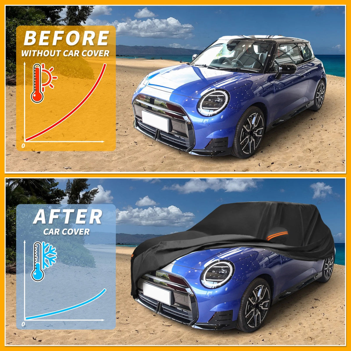 Waterproof All Weather Car Cover for Mini Cooper 2DR (190T-PU)