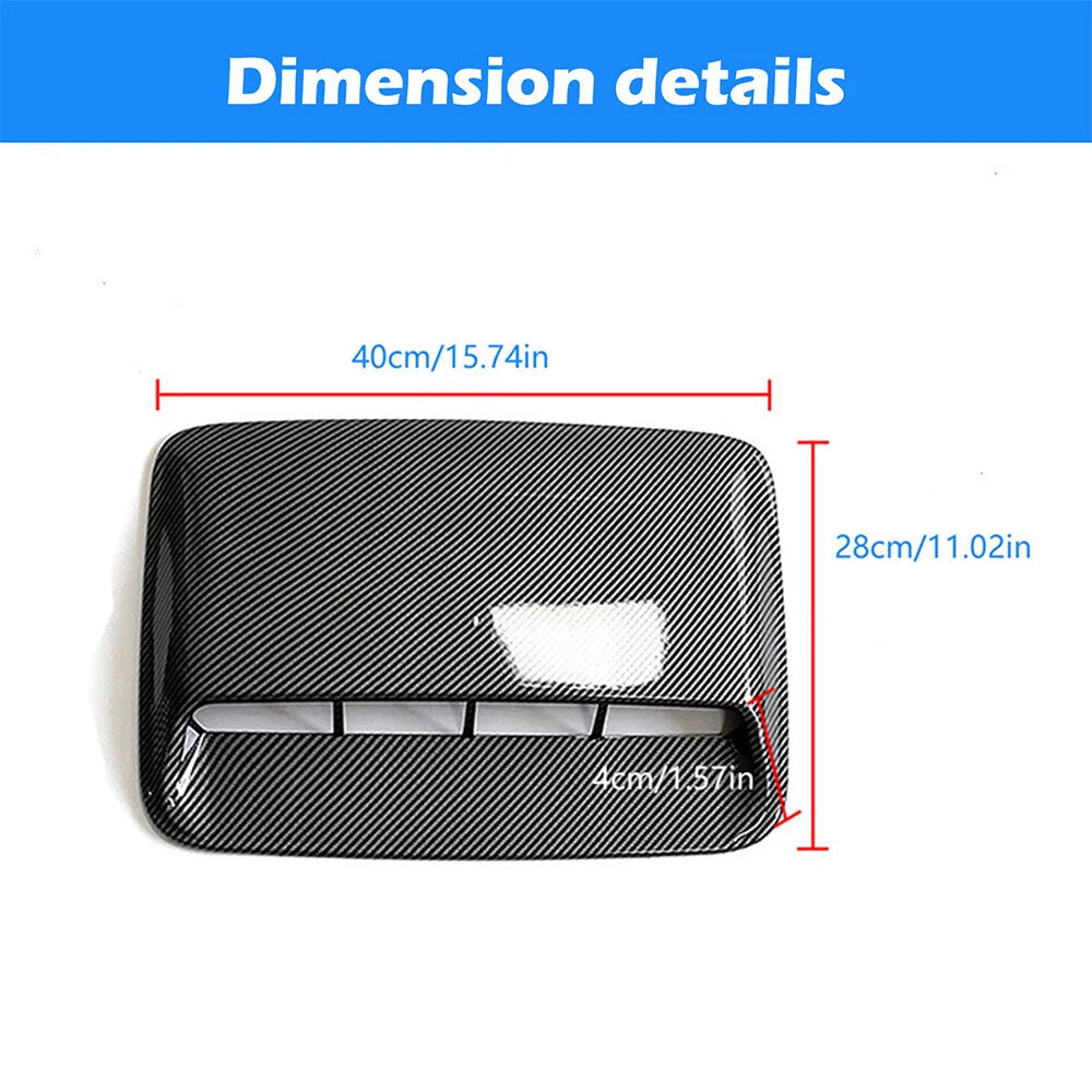 15-Inch Carbon Fiber Style Tape-On Bonnet Hood Scoop Vent Cover Universal