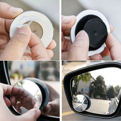 2X Wide Angle Round Convex Blind Spot Mirrors for Auto Car Rear View