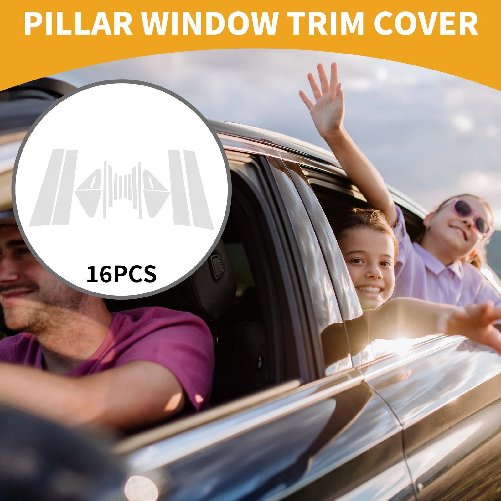 16 Pcs Door Pillar Window Trim Replacement for Toyota Corolla (2021–2024)