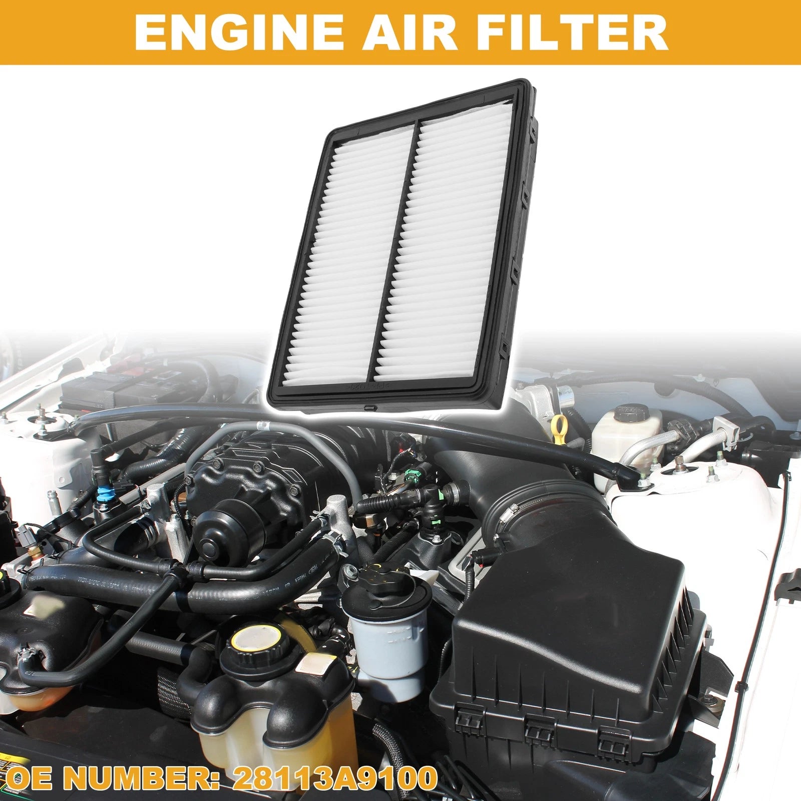 Engine Air Filter Replacement for Hyundai Santa Fe 2.0L 2.4L (2017–2020)