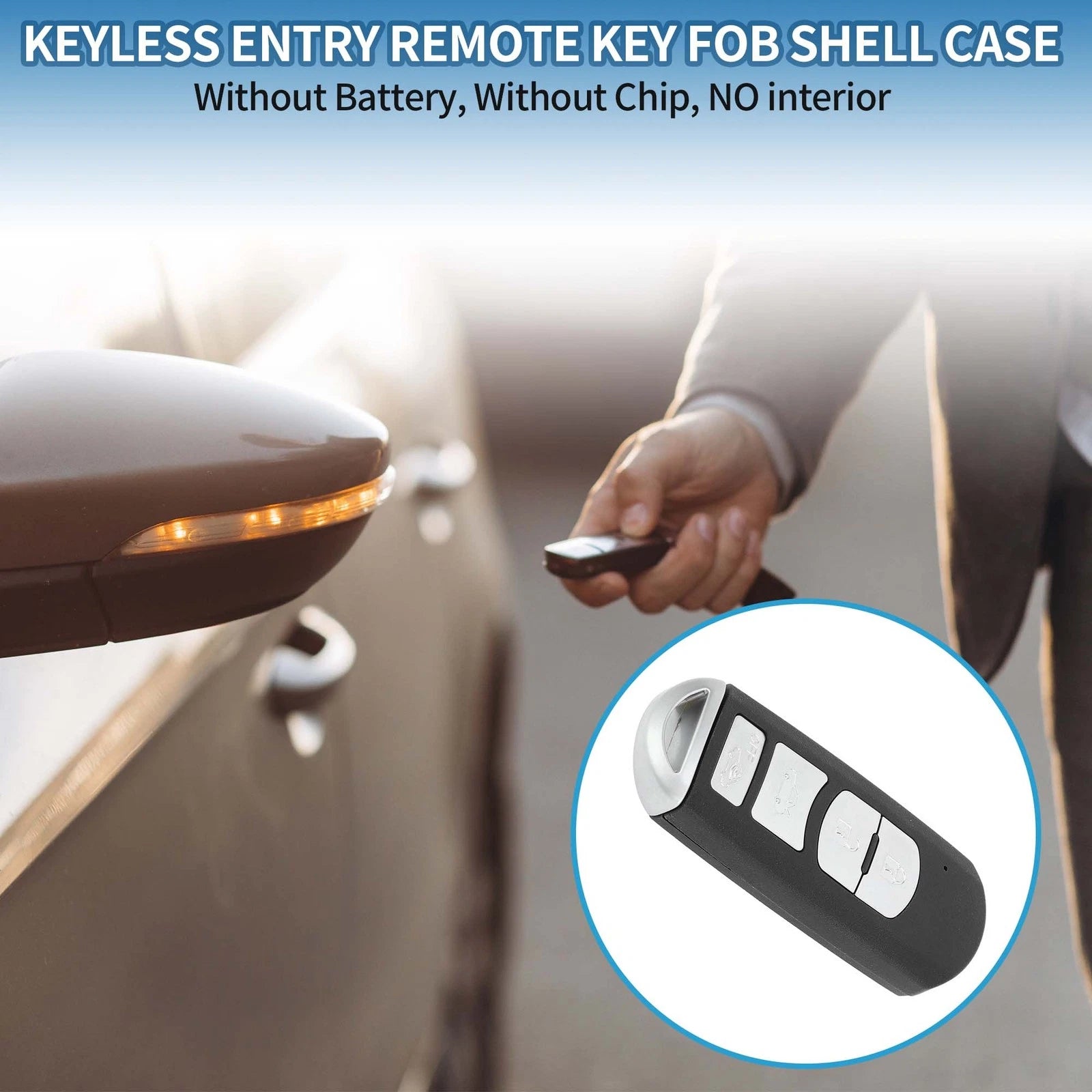 Keyless Entry Remote Fob Shell Case 4-Button for Mazda 3 (2009–2012)