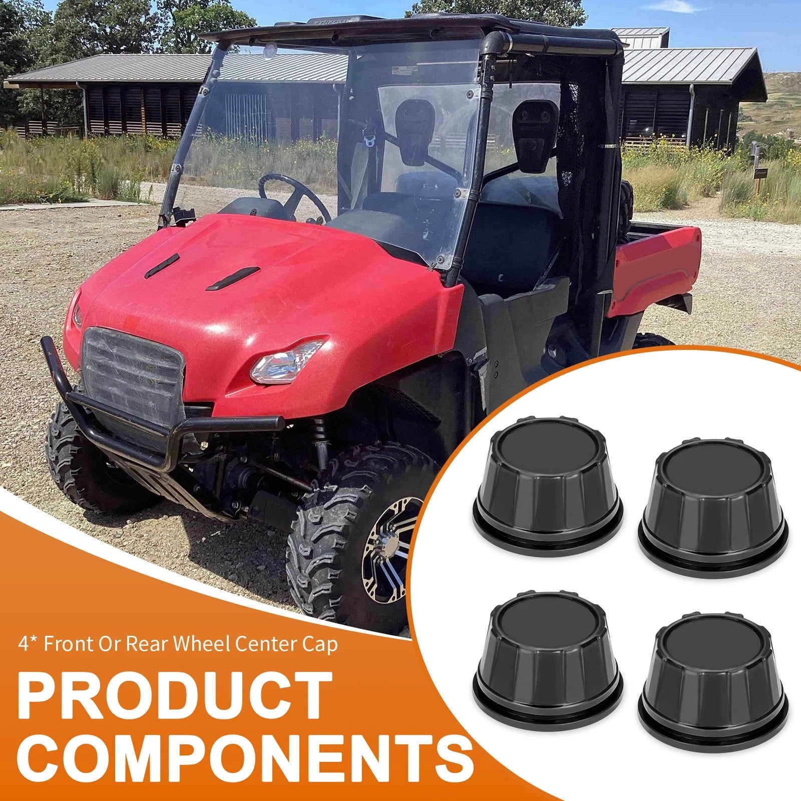 Set of 4 Wheel Center Caps for Honda Big Red MUV700 (2009–2013) 44732-HL1-A00