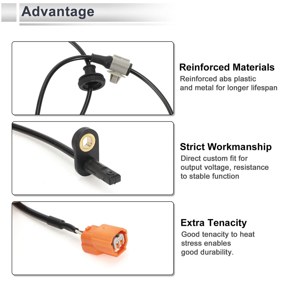 ABS Wheel Speed Sensor Front Left Replacement for Honda Ridgeline (2006–2014)