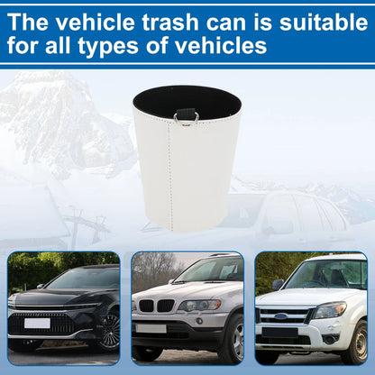 Car Trash Can Oval for Universal Fit (1 Pc) - Seat Back Hook, White
