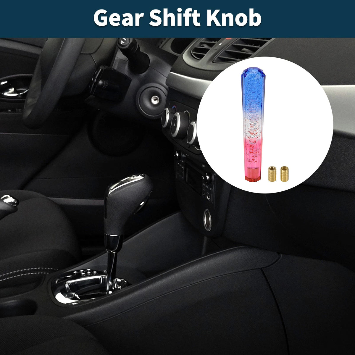 Shift Knob Set of 1 for Universal Vehicles (25cm, Acrylic Blue Pink)