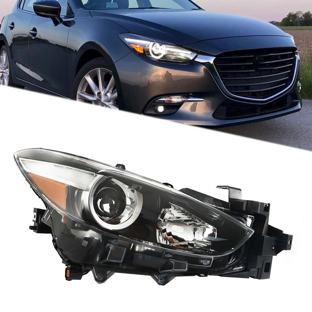 Headlight Assembly for Mazda 3 (2017–2018) Right Passenger Side Halogen