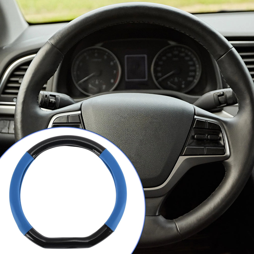 Steering Wheel Cover for Universal Fit (14.96", Black Blue)