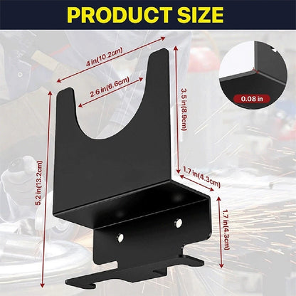Set of 2 Rust Resistant Black Steel Angle Grinder Wall Brackets