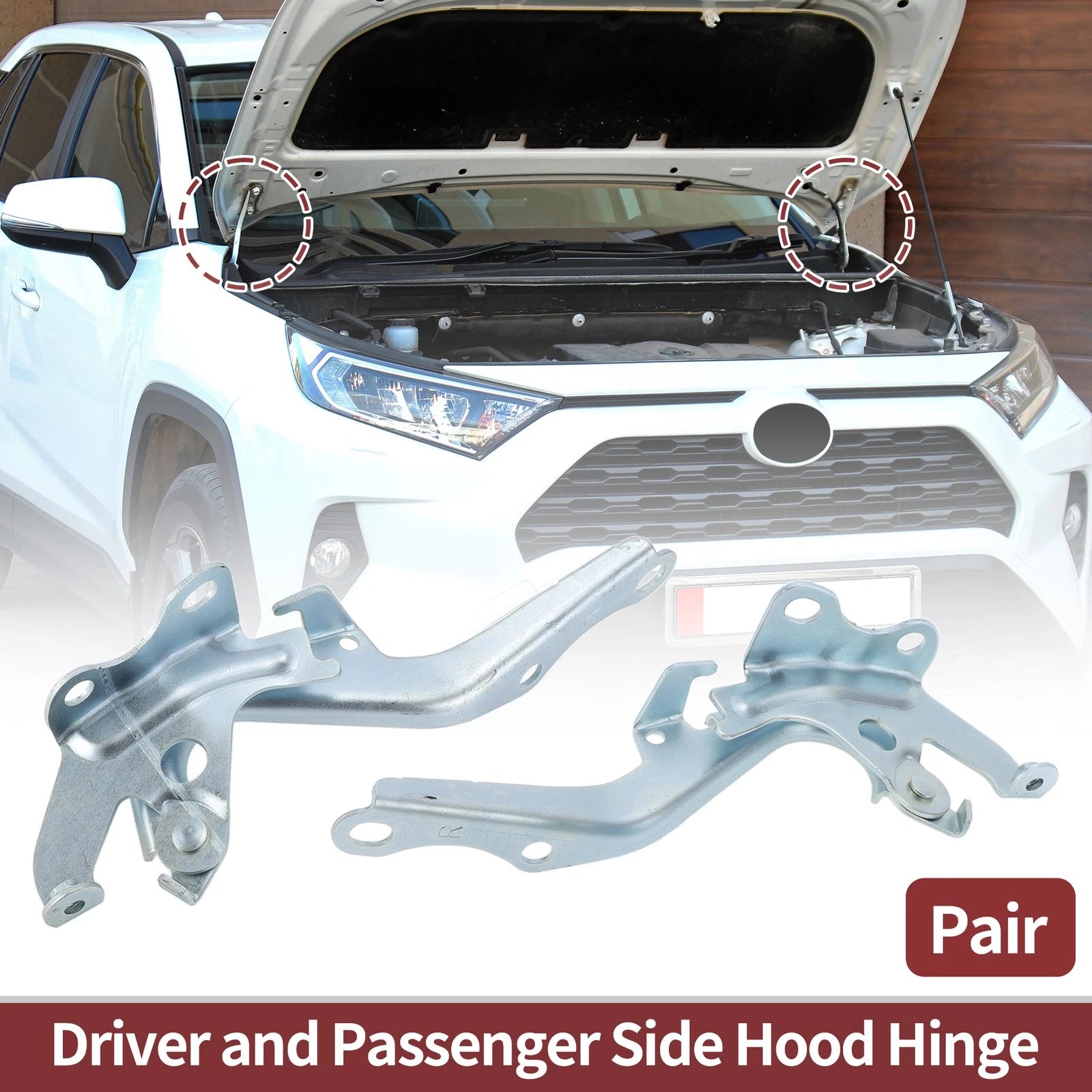 Hood Hinge Set Left Right for Toyota Sienna (2011–2020)