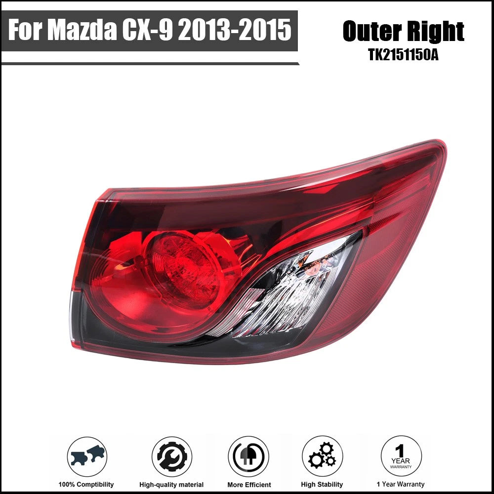 Tail Light Assembly for Mazda CX-9 (2013–2015) Halogen Right Outer