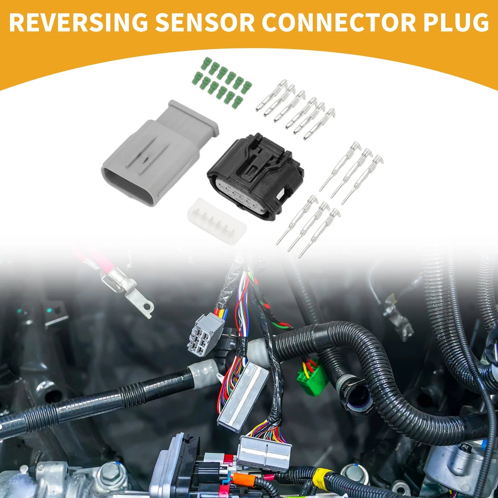 Reversing Sensor Connector Plug 6 Pin Replacement for Toyota Mazda (1 Set)