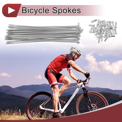 Bicycle Spoke Set 14G 141 mm Steel Galvanized for No.45 (Fits 26–28")
