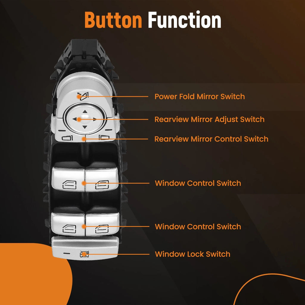 3 Pins Power Window Master Control Switch for Mercedes-Benz C63 AMG (2016–2018)