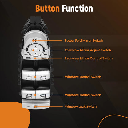 3 Pins Power Window Master Control Switch for Mercedes-Benz C63 AMG (2016–2018)